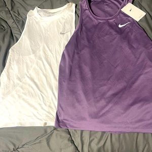 TWO Nike dri-fit tanks - size Medium.  Mesh back design